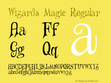 Wizards Magic Regular Version 1.007  © SpideRaYsfoNtS. All rights reserved. Font Sample
