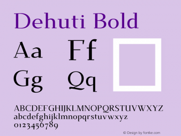 Dehuti Bold Version 1.2  Font Sample