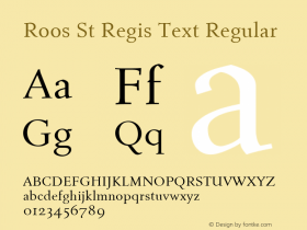Roos St Regis Text Regular Version 2.0 Font Sample