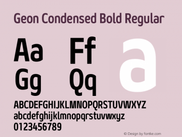 Geon Condensed Bold Regular Version 1.000图片样张
