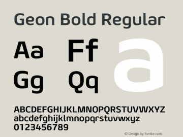 Geon Bold Regular Version 1.000 Font Sample