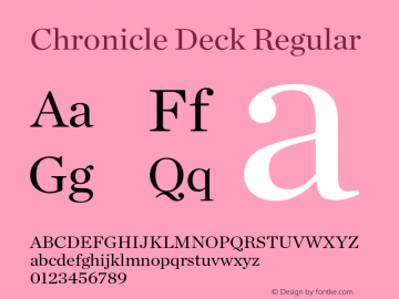 Chronicle Deck Regular Version 1.201 Font Sample