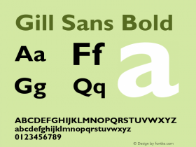 Gill Sans Bold 19: 13874: 1998图片样张