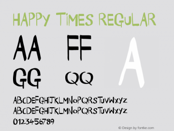 Happy Times Regular Version 1.00 April 4, 2017, initial release Font Sample