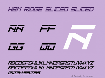 HBM Ridge Sliced Sliced Version 1.00 April 7, 2017, initial release Font Sample