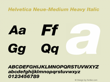Helvetica Neue-Medium Heavy Italic Version 1.300;PS 001.003;hotconv 1.0.38图片样张
