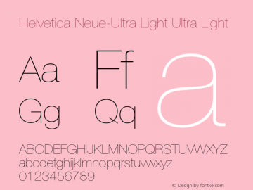 Helvetica Neue-Ultra Light Ultra Light Version 1.300;PS 001.003;hotconv 1.0.38图片样张