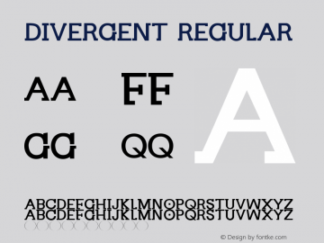 DIVERGENT Regular Version 1.007  © SpideRaYsfoNtS. All rights reserved. Font Sample