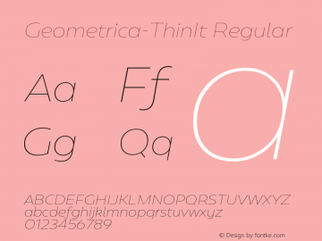 Geometrica-ThinIt Regular Version 1.31 Font Sample