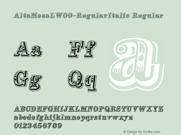 AltaMesaLW00-RegularItalic Regular Version 1.00 Font Sample