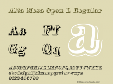 Alta Mesa Open L Regular Version 1.00 Font Sample
