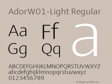 AdorW01-Light Regular Version 1.10 Font Sample