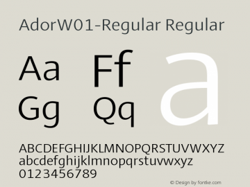 AdorW01-Regular Regular Version 1.10 Font Sample
