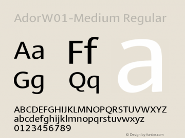 AdorW01-Medium Regular Version 1.10 Font Sample