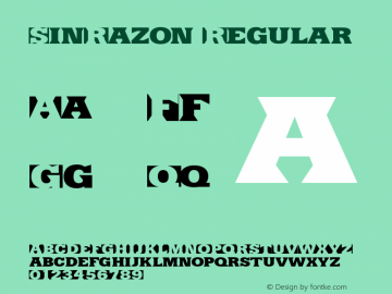 SinRazon Regular Version 1.400 Font Sample