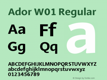 Ador W01 Regular Version 1.10 Font Sample