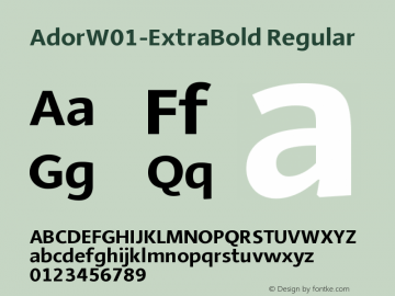 AdorW01-ExtraBold Regular Version 1.10 Font Sample