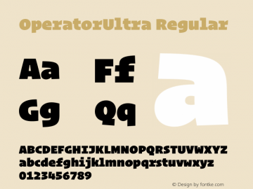 OperatorUltra Regular Version 1.200 Pro Font Sample