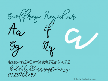 Geoffrey Regular Version 1.000 Font Sample