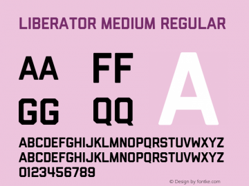 Liberator Medium Regular Version 1.000 Font Sample