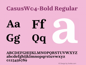 CasusW04-Bold Regular Version 7.504 Font Sample