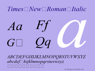 Times New Roman Italic Version 5.20图片样张