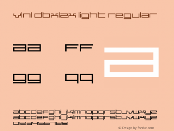 VLNL DBXLZX Light Regular Version 1.00 Font Sample