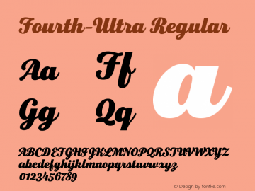 Fourth-Ultra Regular Version 1.000;PS 001.000;hotconv 1.0.88;makeotf.lib2.5.64775 Font Sample