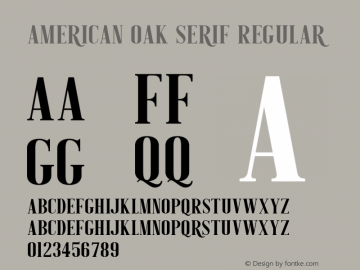 American Oak Serif Regular Version 1.000;PS 001.000;hotconv 1.0.88;makeotf.lib2.5.64775图片样张