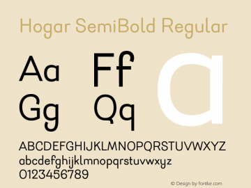 Hogar SemiBold Regular Version 1.000;PS 001.000;hotconv 1.0.88;makeotf.lib2.5.64775 Font Sample