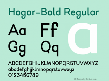 Hogar-Bold Regular Version 1.000;PS 001.000;hotconv 1.0.88;makeotf.lib2.5.64775图片样张