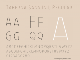 Taberna Sans In L Regular Version 1.000;PS 001.000;hotconv 1.0.88;makeotf.lib2.5.64775图片样张