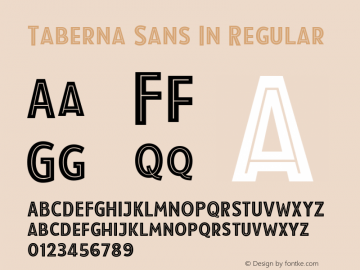 Taberna Sans In Regular Version 1.000;PS 001.000;hotconv 1.0.88;makeotf.lib2.5.64775 Font Sample