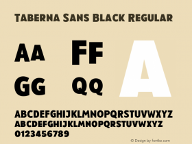 Taberna Sans Black Regular Version 1.000;PS 001.000;hotconv 1.0.88;makeotf.lib2.5.64775图片样张