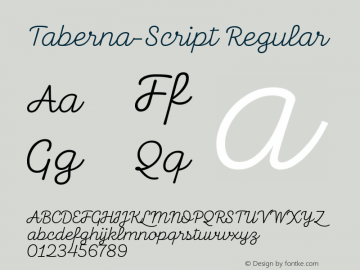 Taberna-Script Regular Version 1.000;PS 001.000;hotconv 1.0.88;makeotf.lib2.5.64775图片样张