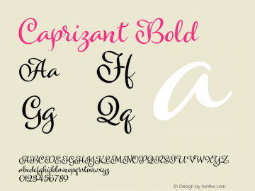 Caprizant Bold Version 1.000 Font Sample