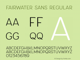 Fairwater Sans Regular Version 1.000 Font Sample