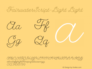 FairwaterScript-Light Light Version 1.0图片样张