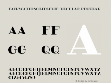 FairwaterSolidSerif-Regular Regular Version 1.000图片样张