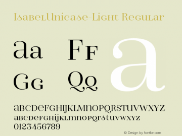 IsabelUnicase-Light Regular Version 1.000;PS 001.000;hotconv 1.0.88;makeotf.lib2.5.64775图片样张