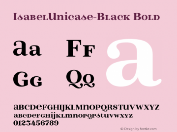 IsabelUnicase-Black Bold Version 1.000;PS 001.000;hotconv 1.0.88;makeotf.lib2.5.64775图片样张