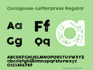 Cocogoose-Letterpress Regular Version 1.006 Font Sample