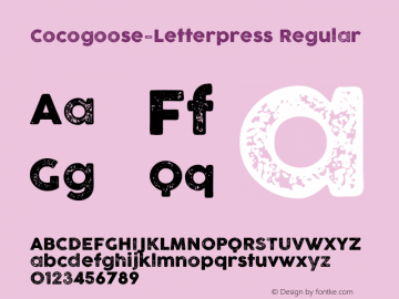 Cocogoose-Letterpress Regular Version 1.006图片样张