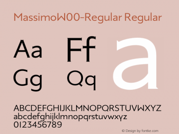 MassimoW00-Regular Regular Version 1.00 Font Sample