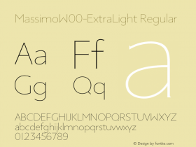 MassimoW00-ExtraLight Regular Version 1.00 Font Sample