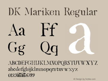 DK Mariken Regular Version 1.000 Font Sample