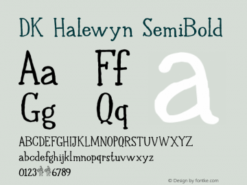 DK Halewyn SemiBold Version 1.000 Font Sample