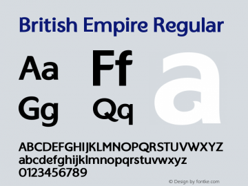 British Empire Regular Version 1.00 Font Sample
