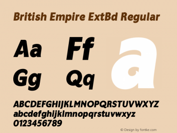 British Empire ExtBd Regular Version 1.00 Font Sample