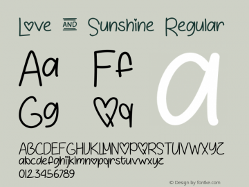 Love & Sunshine Regular Unknown Font Sample